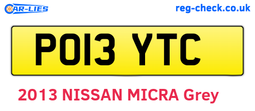 PO13YTC are the vehicle registration plates.