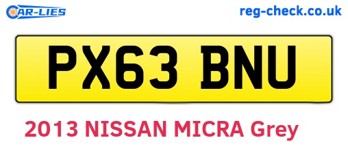 PX63BNU are the vehicle registration plates.