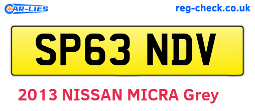SP63NDV are the vehicle registration plates.