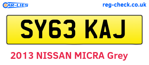 SY63KAJ are the vehicle registration plates.