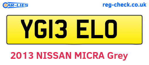 YG13ELO are the vehicle registration plates.