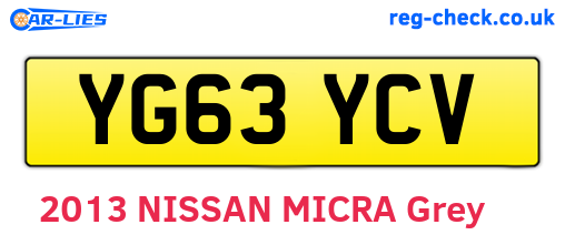 YG63YCV are the vehicle registration plates.