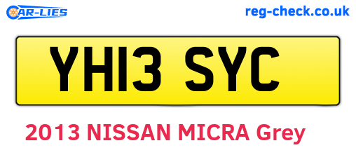 YH13SYC are the vehicle registration plates.