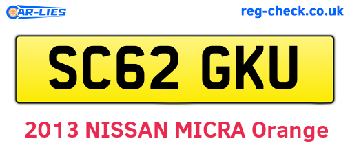 SC62GKU are the vehicle registration plates.