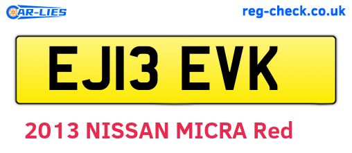 EJ13EVK are the vehicle registration plates.