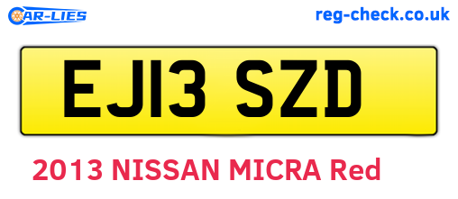 EJ13SZD are the vehicle registration plates.