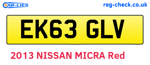 EK63GLV are the vehicle registration plates.