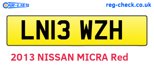 LN13WZH are the vehicle registration plates.