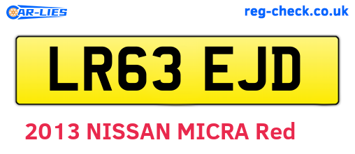 LR63EJD are the vehicle registration plates.