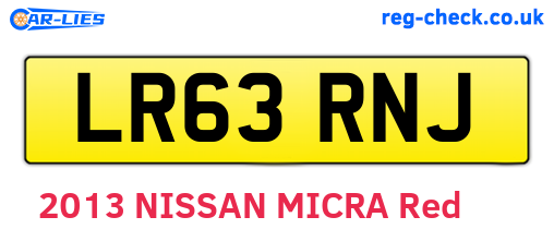 LR63RNJ are the vehicle registration plates.