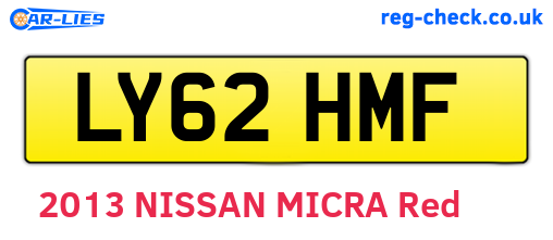 LY62HMF are the vehicle registration plates.