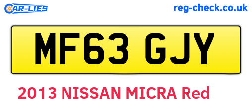 MF63GJY are the vehicle registration plates.