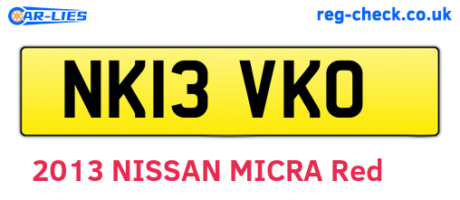 NK13VKO are the vehicle registration plates.