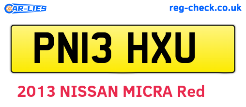 PN13HXU are the vehicle registration plates.