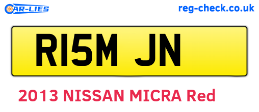 R15MJN are the vehicle registration plates.