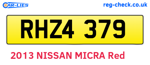 RHZ4379 are the vehicle registration plates.