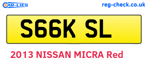 S66KSL are the vehicle registration plates.
