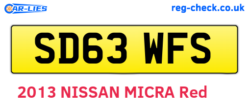 SD63WFS are the vehicle registration plates.
