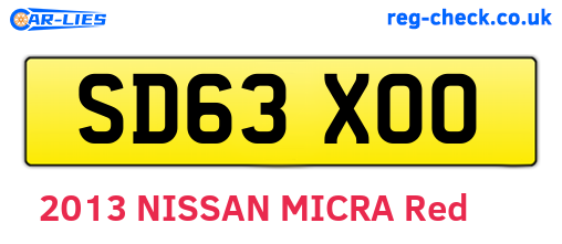 SD63XOO are the vehicle registration plates.