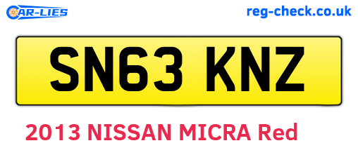 SN63KNZ are the vehicle registration plates.