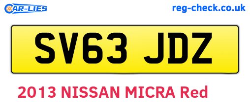 SV63JDZ are the vehicle registration plates.
