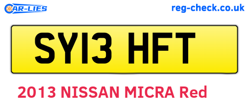 SY13HFT are the vehicle registration plates.