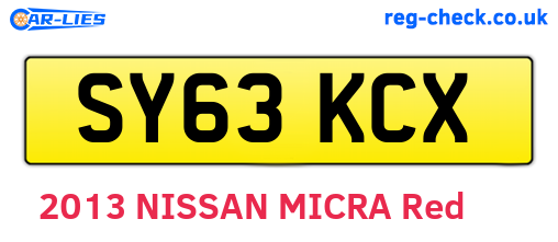 SY63KCX are the vehicle registration plates.
