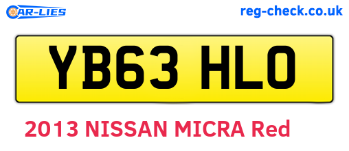 YB63HLO are the vehicle registration plates.