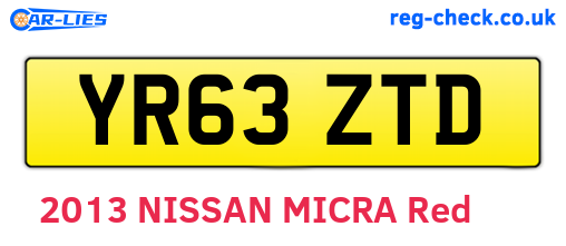 YR63ZTD are the vehicle registration plates.