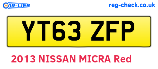 YT63ZFP are the vehicle registration plates.