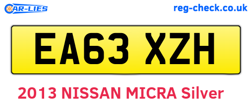 EA63XZH are the vehicle registration plates.