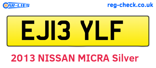 EJ13YLF are the vehicle registration plates.