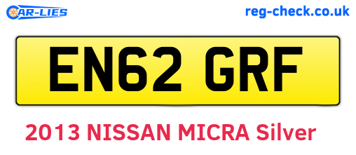 EN62GRF are the vehicle registration plates.