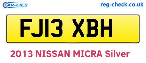 FJ13XBH are the vehicle registration plates.