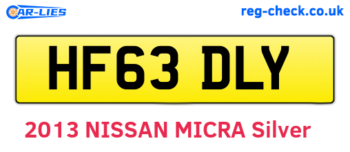 HF63DLY are the vehicle registration plates.
