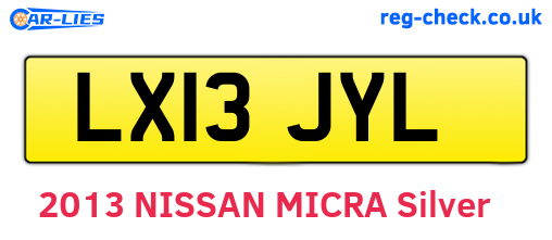 LX13JYL are the vehicle registration plates.