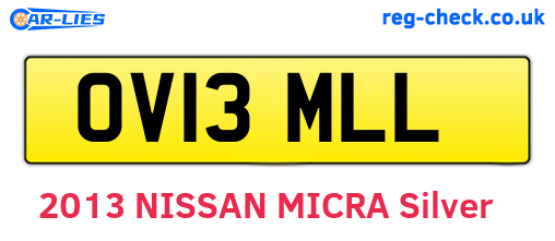OV13MLL are the vehicle registration plates.