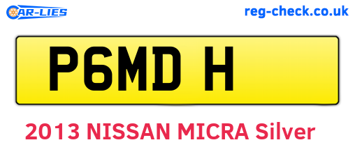 P6MDH are the vehicle registration plates.