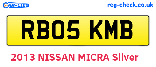 RB05KMB are the vehicle registration plates.