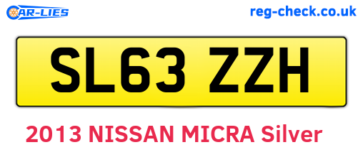 SL63ZZH are the vehicle registration plates.