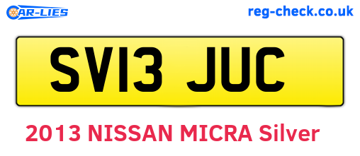 SV13JUC are the vehicle registration plates.