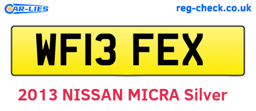 WF13FEX are the vehicle registration plates.