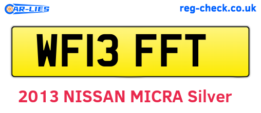 WF13FFT are the vehicle registration plates.