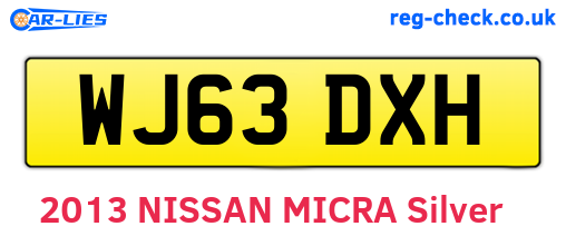 WJ63DXH are the vehicle registration plates.