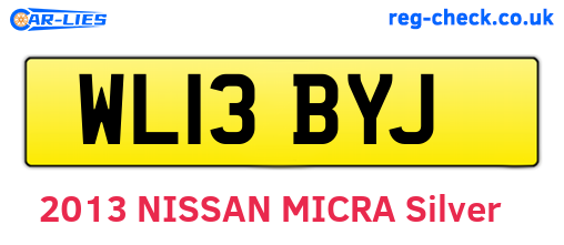 WL13BYJ are the vehicle registration plates.
