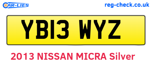 YB13WYZ are the vehicle registration plates.