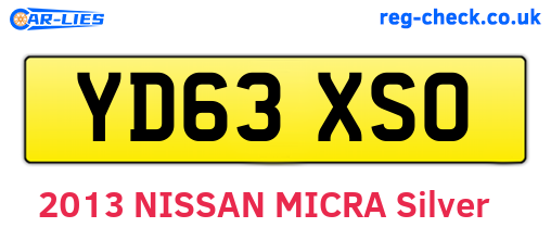 YD63XSO are the vehicle registration plates.