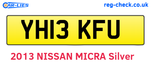 YH13KFU are the vehicle registration plates.