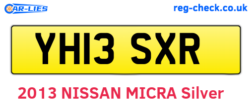 YH13SXR are the vehicle registration plates.