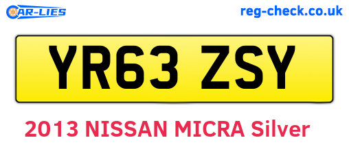 YR63ZSY are the vehicle registration plates.